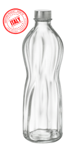 בקבוק מים 1 ליטר - זכוכית איכותית [תוצרת איטליה]
