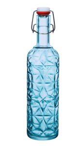 בקבוק זכוכית כחולה למים | מיוצר באיטליה Bormioli Rocco