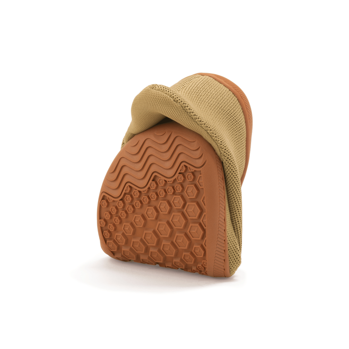 202 FLOW בז׳ - נעלי ברפוט מבד גמיש ונושם – תמונה 3