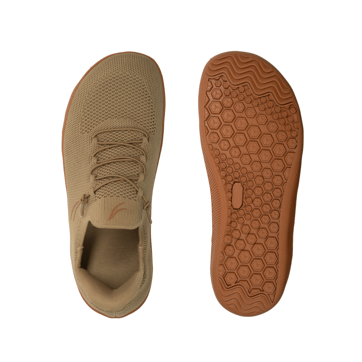 202 FLOW בז׳ - נעלי ברפוט מבד גמיש ונושם – תמונה 2